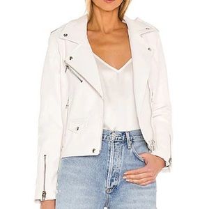 Size Large White Moto Vegan Leather Jacket